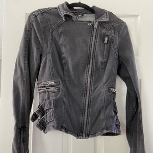 Free People Black Jean Jacket